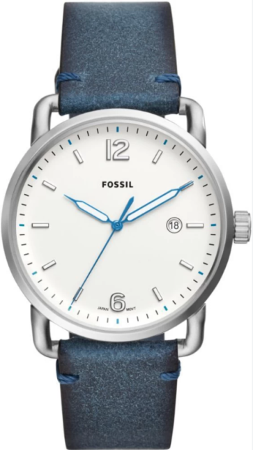 Horlogeband Fossil FS5432 Leder Blauw 22mm